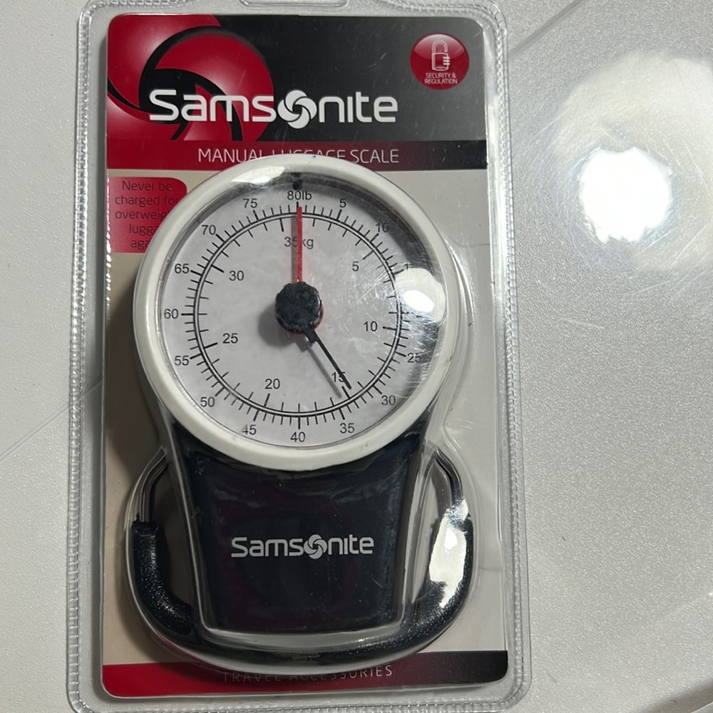 Samsonite Luggage Scale Manual Portable Airport Security Friendly 80 lbs